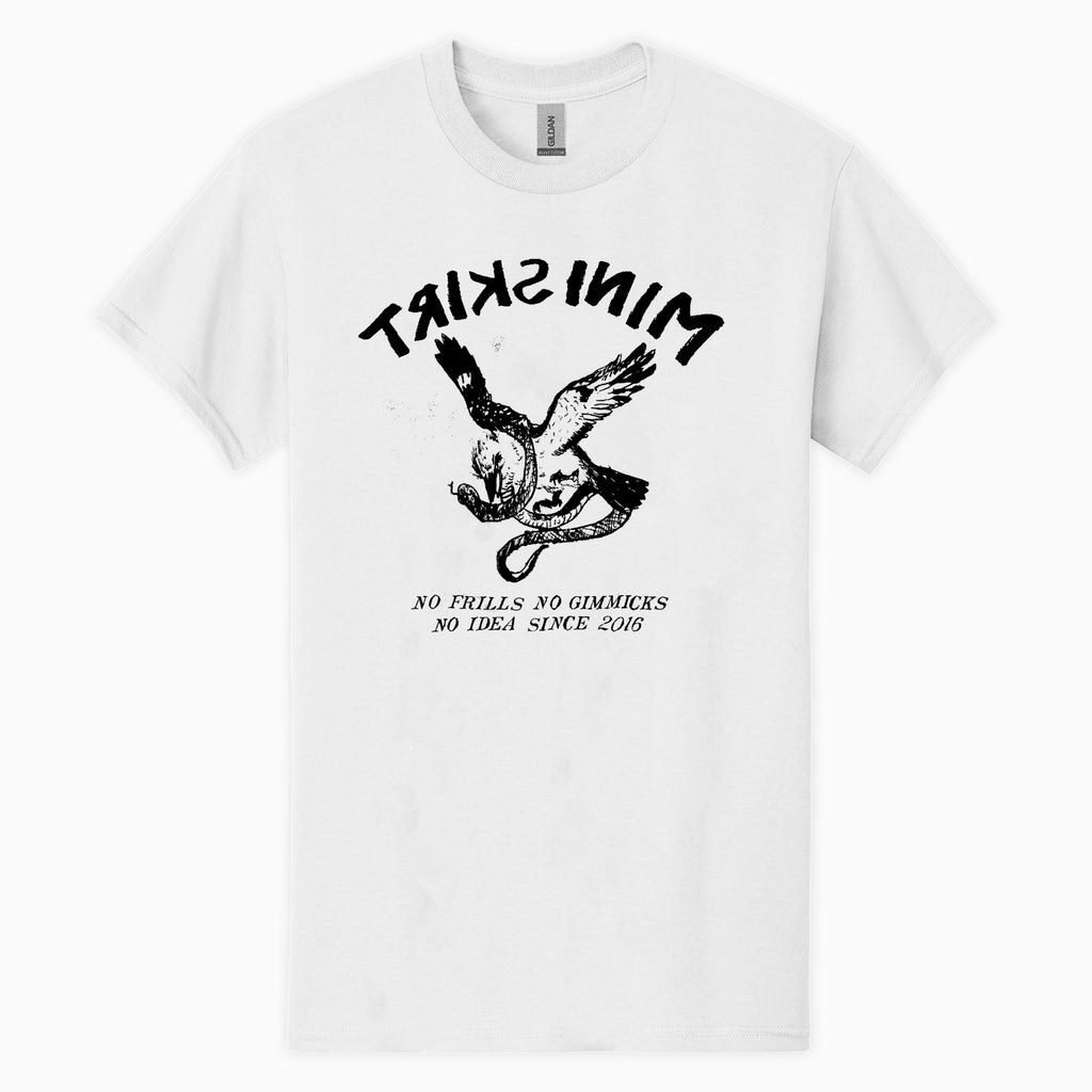 Mini Skirt - White 'No Idea' T-Shirt – Fuzz Club